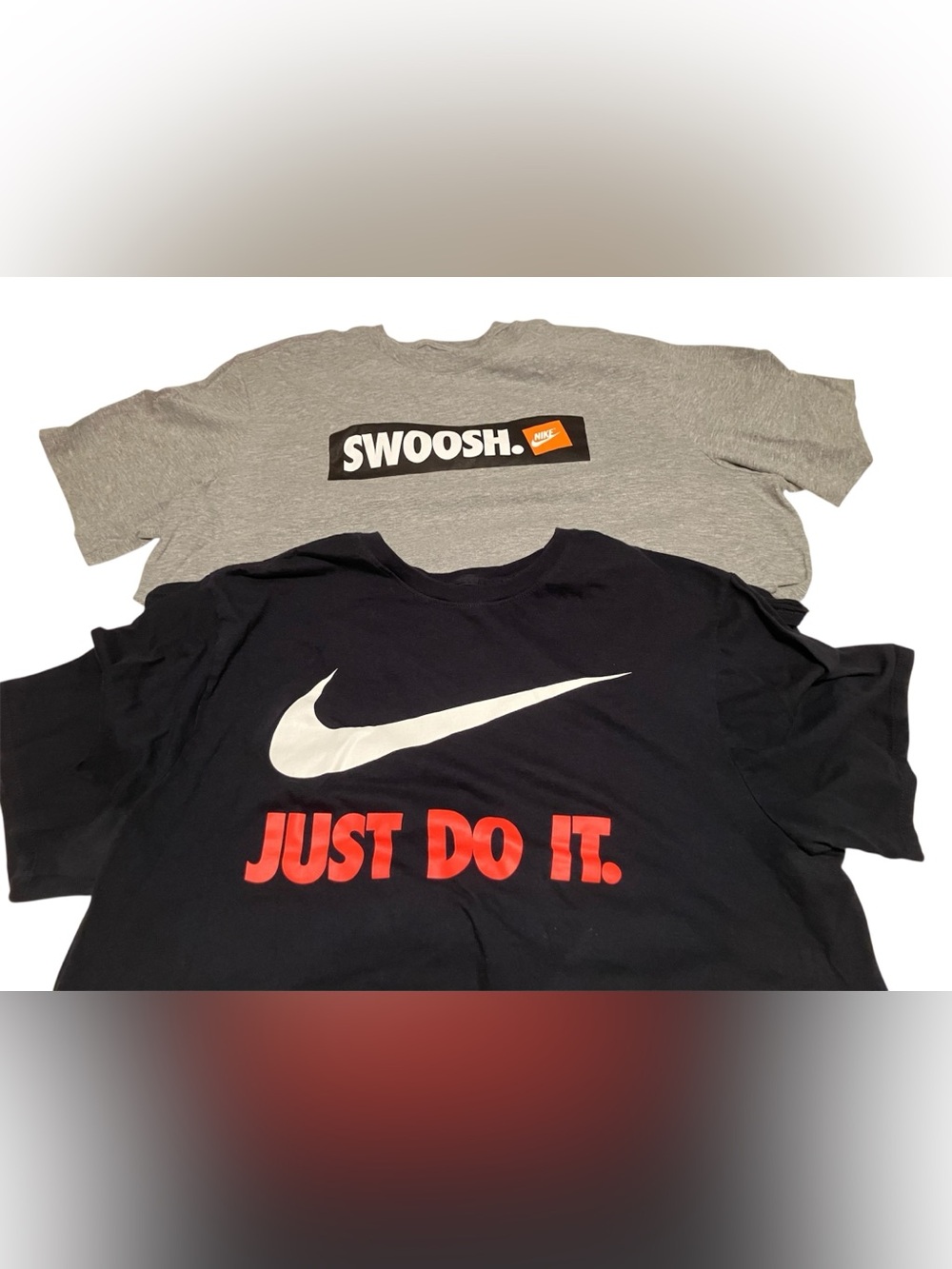 NIKE Mens Lot Of 2 T-Shirts SIZE XL Black Grey Swoosh Just Do It